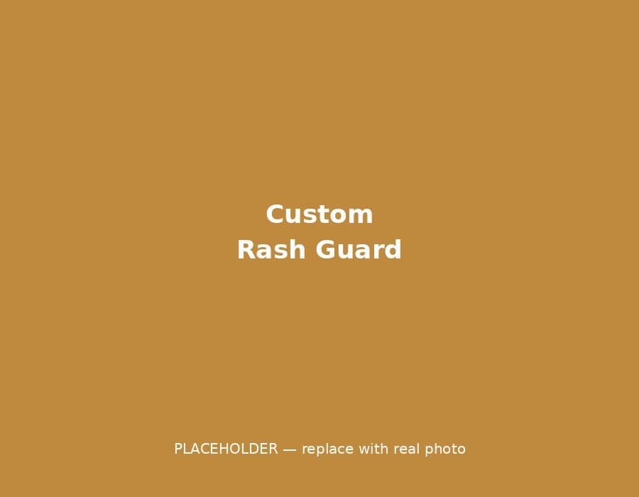 Custom rash guard, front view